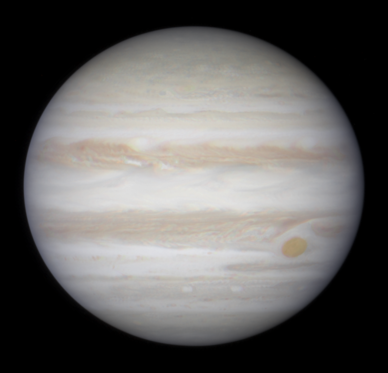 Jupiter et ses bandes nuageuses, photographiée par le télescope spatial Hubble. NASA / ESA, domaine public.